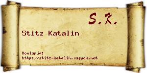 Stitz Katalin névjegykártya